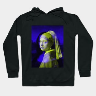 Mona Lisa with a Pearl Earring Interactive Yellow&Blue Filter By Red&Blue Hoodie